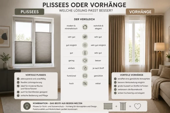 Plissees oder Vorhänge