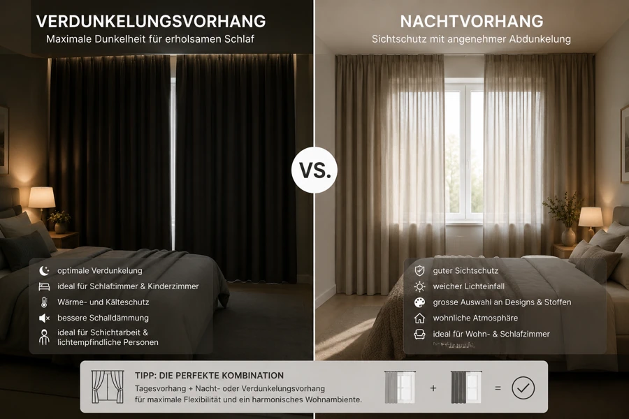 Verdunkelungs vs. Nachtvorhang